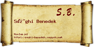 Sághi Benedek névjegykártya