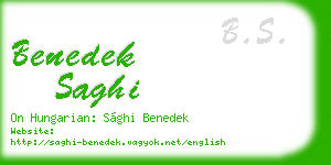 benedek saghi business card