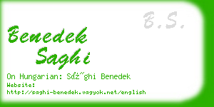 benedek saghi business card